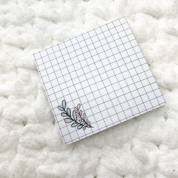 Cute Minimal Grid Sticky Note Pad ( 50pages Post-it Branded )