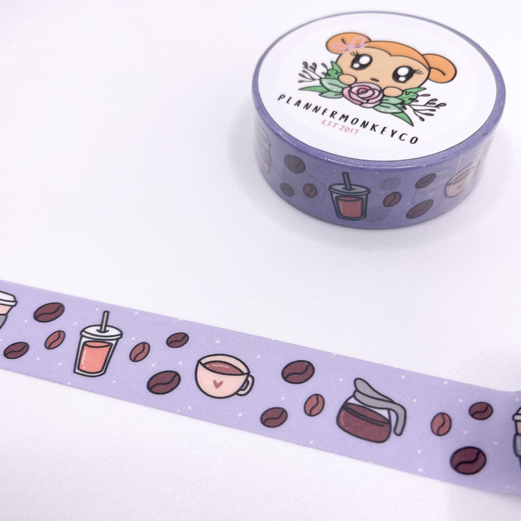 Coffee Lover 3.0  Purple Washi Tape | 15mm