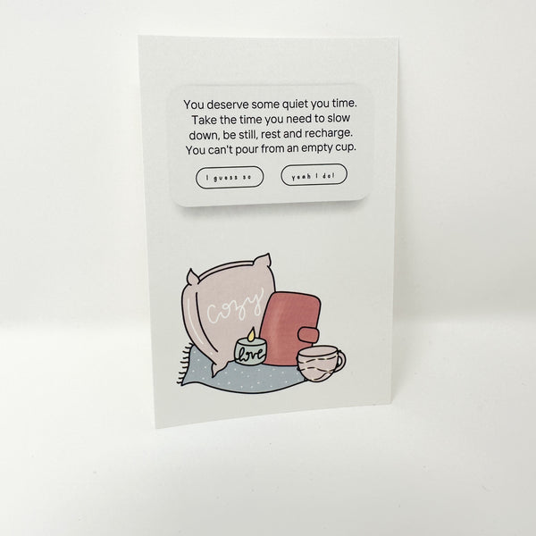 Cozy Self Care Message  4X6 Journaling Card (From Nov Sub)