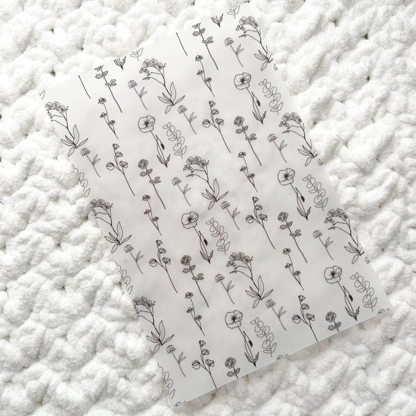 Minimal Wild florals Vellum Sheet