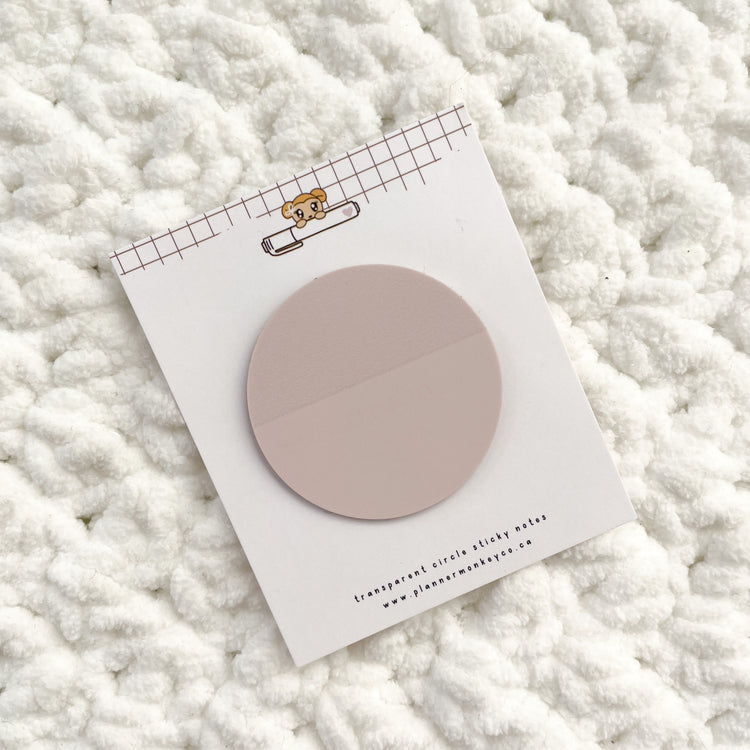 Circle Transparent Sticky Notes / Page Flags (2") | 3 Colour Options