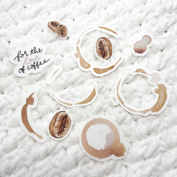 Coffee Stain Sticker Flake Set of 10  (Transparent)