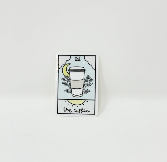 ' The Coffee ' Vinyl Die Cut Sticker | Glossy White