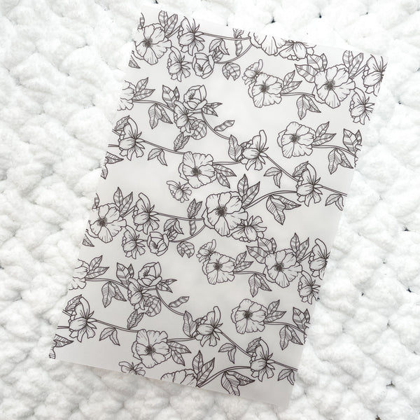 Minimal Floral Vine Vellum Sheet