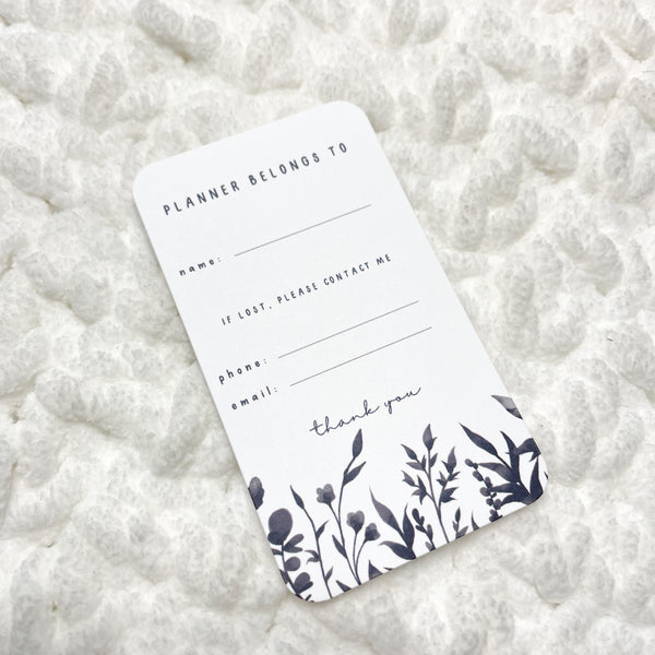Black Floral Planner Belongs To Planner Card (Die Cut)