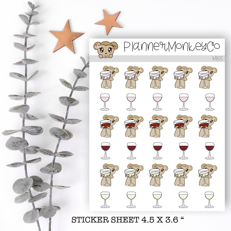 M155 | Wine Lover Macy Stickers