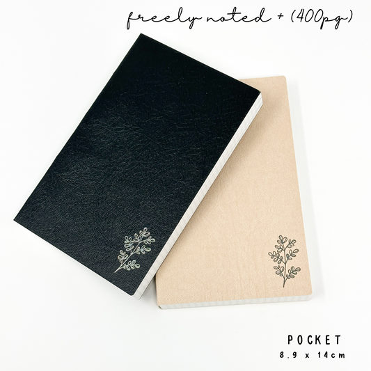 Pocket Freely Noted + (400pg) | 52 gsm Tomoe River Paper Notebook (No Monthly Calendars)
