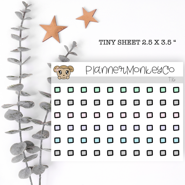 T16 | Mini Check Boxes Tiny Sheet