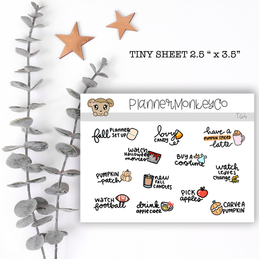 T64 | Fall Bucket List Tiny Sheet