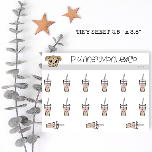 T167 | Heart Iced coffee Tiny Sheet