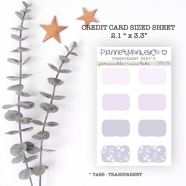 TBM.218 | " Periwinkle" Tabs Mini Sheet (Transparent)