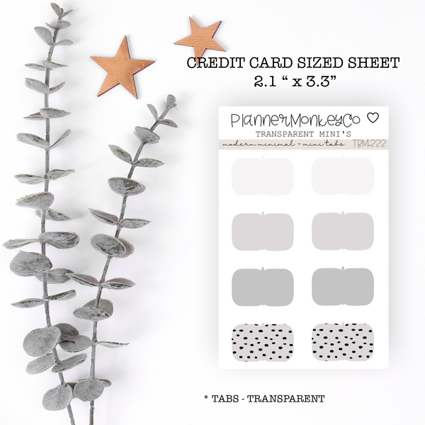 TBM.222 | " Modern Minimal " Tabs Mini Sheet (Transparent)