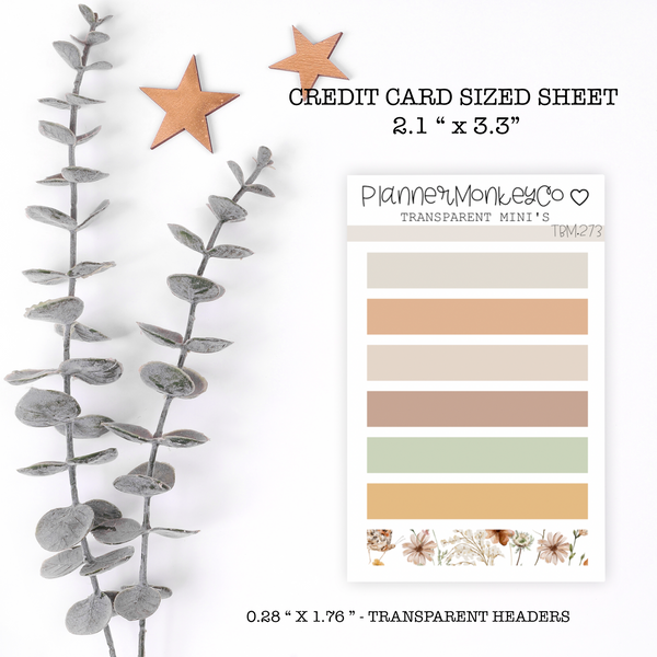 TBM.273 | " Tiny Bloom " Headers Mini Sheet (Transparent)