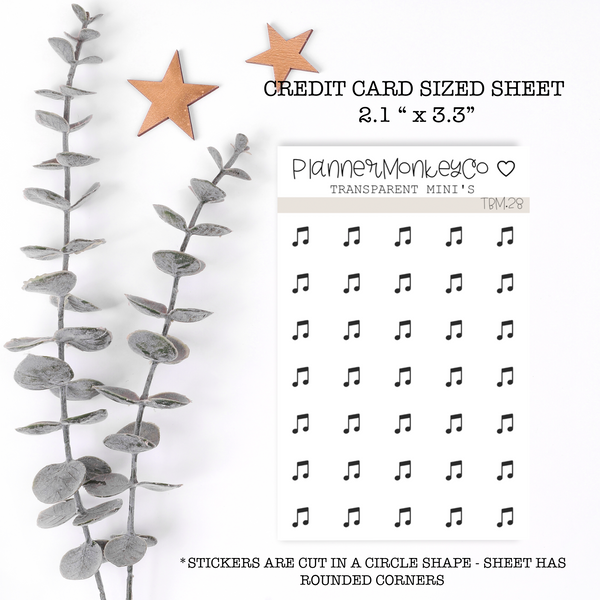 TBM.28 | Music Note Mini Sheet (Transparent)