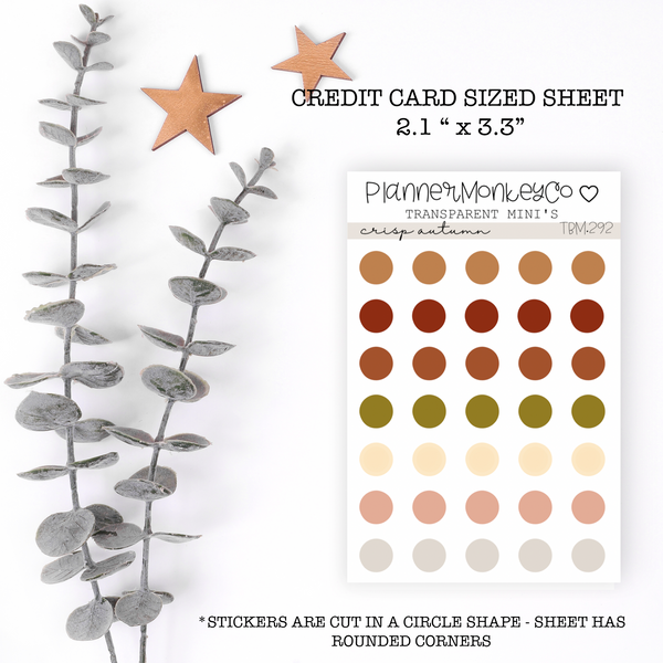 TBM.292 | " Crisp autumn " Dot Stickers Mini Sheet (Transparent)