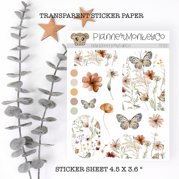 TF133 | " Tiny Bloom " Deco Variety Sheet (Transparent)