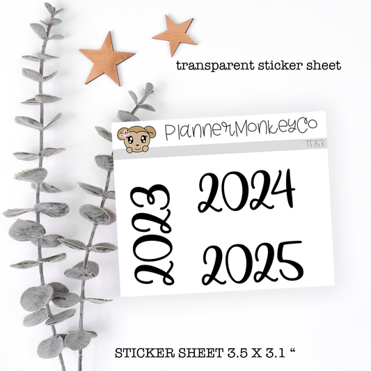 TF153 | Yearly Curly Font Sticker Trio (Transparent)