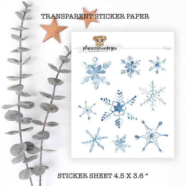TF45 | Watercolour Snowflake Deco (Transparent)