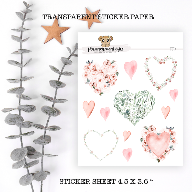 TF9 | Valentine Floral Hearts Deco (Transparent)
