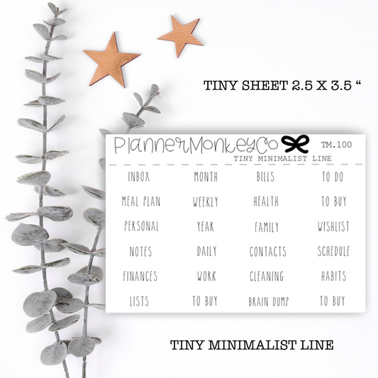 TM.100 | White Divider/Tab Labels Tiny Sheet (minimal)