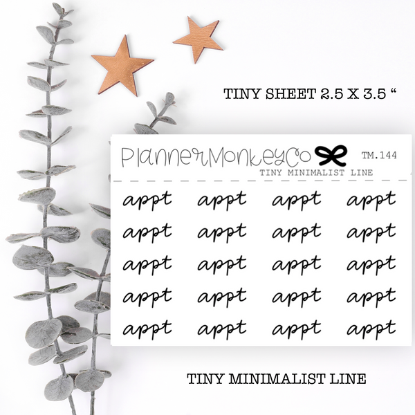 TM.144 | Appt Script Tiny Sheet (Minimal)