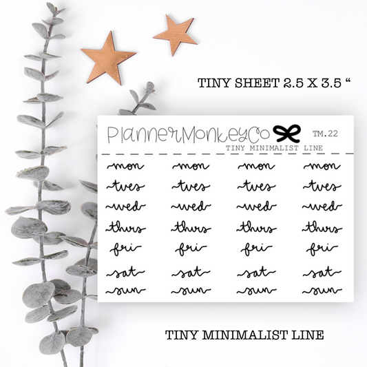 TM.22 | days of the week tiny sheet (minimal)