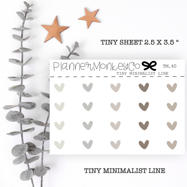 TM.40 | Taupe Heart Mix Tiny Sheet (minimal)