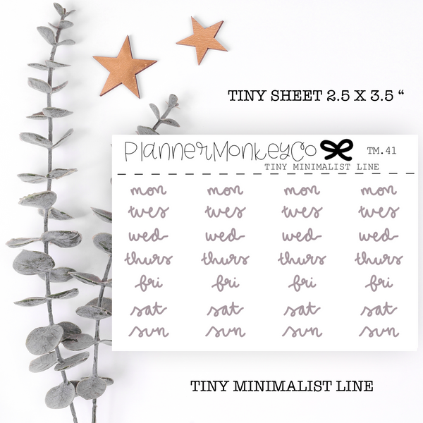 TM.41 | Mauve days of the week tiny sheet (minimal)
