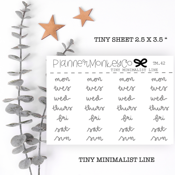 TM.42 | Grey days of the week Tiny Sheet (minimal)