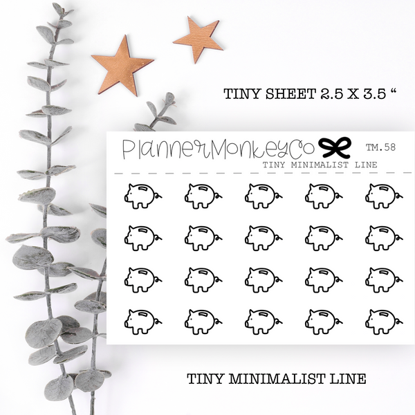 TM.58 | Piggy Bank / Savings Tiny Sheet (minimal)