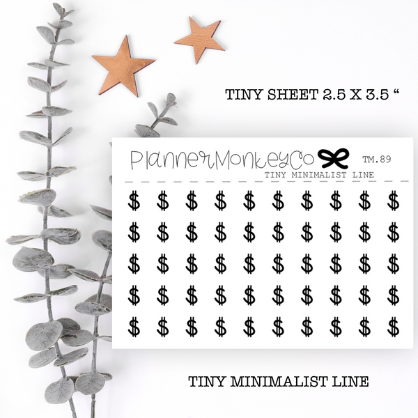 TM.89 | Dollar Sign $ Tiny Sheet (Minimal)