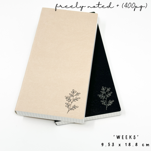 Weeks Size |  Freely Noted + (400pg) | 52 gsm Tomoe River Paper Notebook