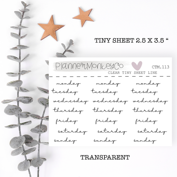 CTM.113 | Minimal Script Days Of The Week (Transparent)
