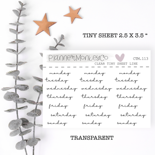 CTM.100 | Minimal Script Days Of The Week (Transparent)