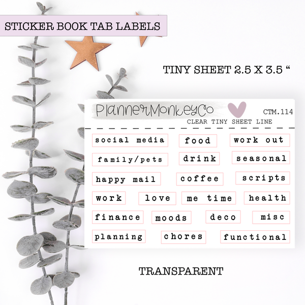 CTM.114 | Tab Labels For The Reusable Sticker book Divider Sets