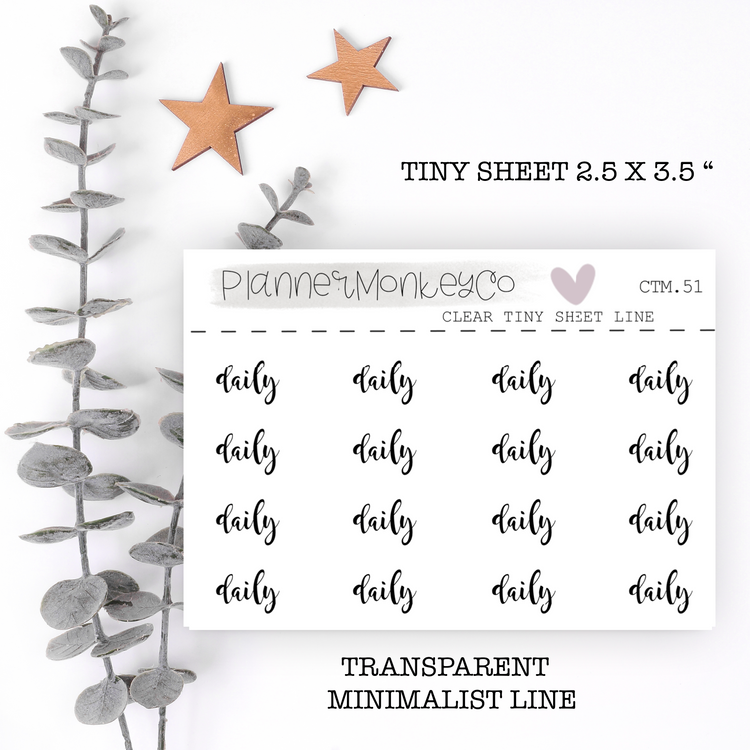 CTM.57 | Daily Script Tiny Sheet (Transparent)