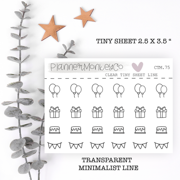 CTM.75 | Minimal Birthday Doodles Tiny Sheet (Transparent)