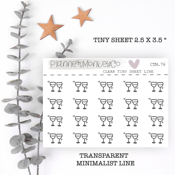 CTM.76 | Two Wine glasses Tiny Sheet (Transparent)