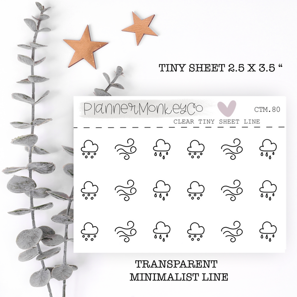 CTM.80 | Weather (snow, wind, rain) Tiny Sheet (Transparent)
