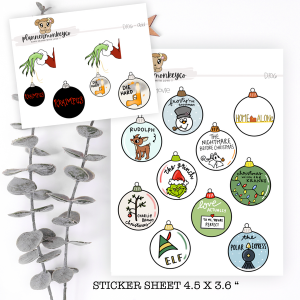 D106 | Holiday Movie Bucket List Stickers + Optional Add On