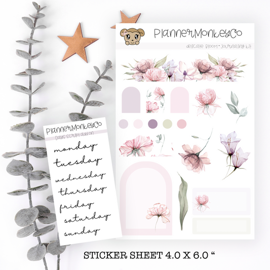 ' Delicate Bloom ' Journaling Deco Kit  | Regular + Transparent Matte
