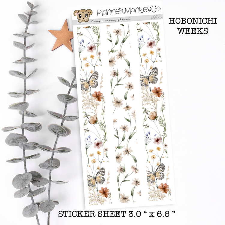 HOF.15 | Long Washi Deco Strips " Tiny Bloom " (Transparent)