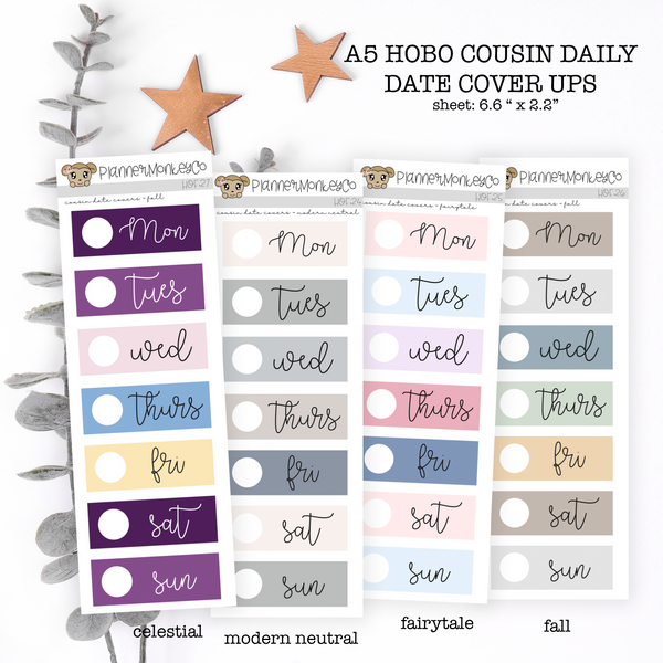 HOF.24 - HOF.27 | Hobonichi Cousin Daily Date Covers (Choose Color Pallet)