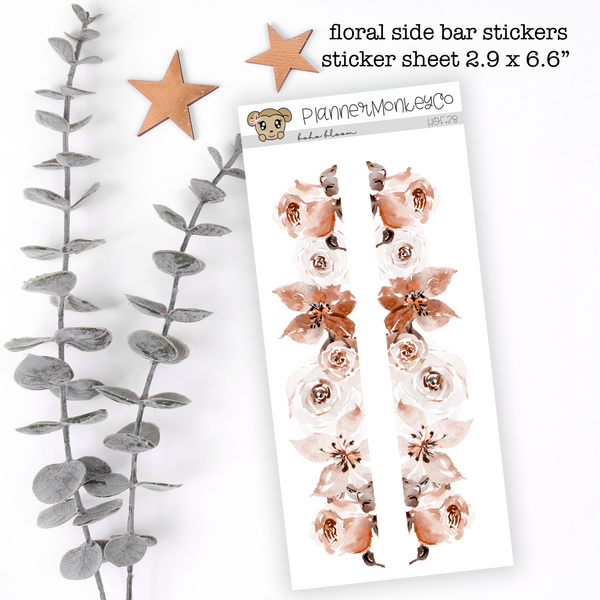 HOF.28 | Boho Bloom Floral Side Bar Deco (Transparent)