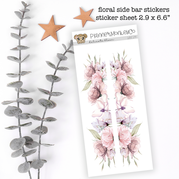 HOF.29 | Delicate Bloom Floral Side Bar Deco (Transparent)