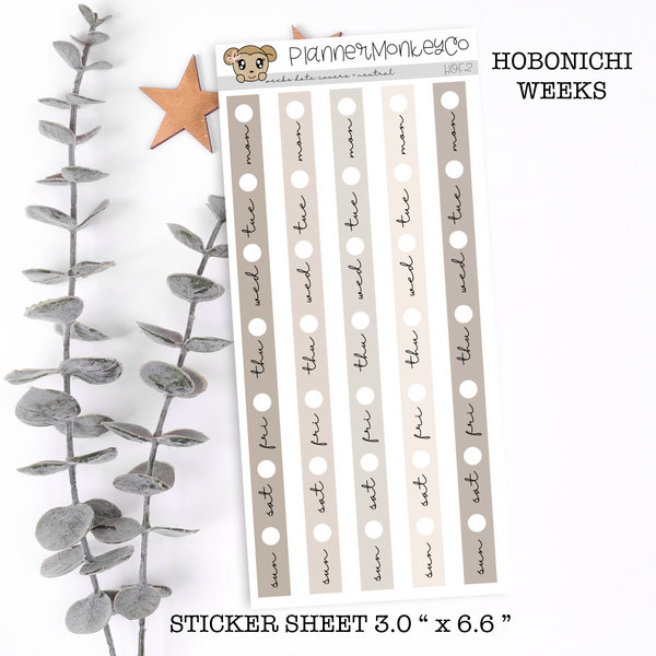 HOF.2 | Hobonichi Weeks Date Cover Strips ' neutral '