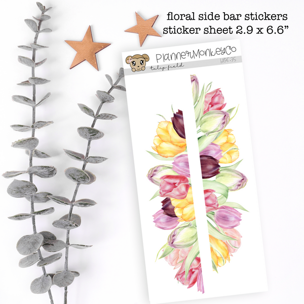 HOF.35 | Tulip Field Floral Side Bar Deco (Transparent)