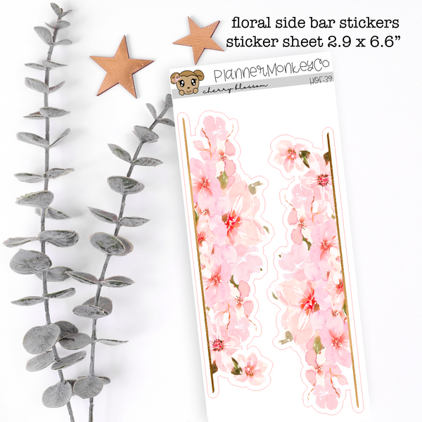 HOF.39 | Cherry Blossom Floral Side Bar Deco (Transparent)