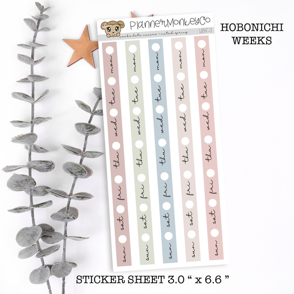 HOF.3 | Hobonichi Weeks Date Cover Strips ' muted spring '