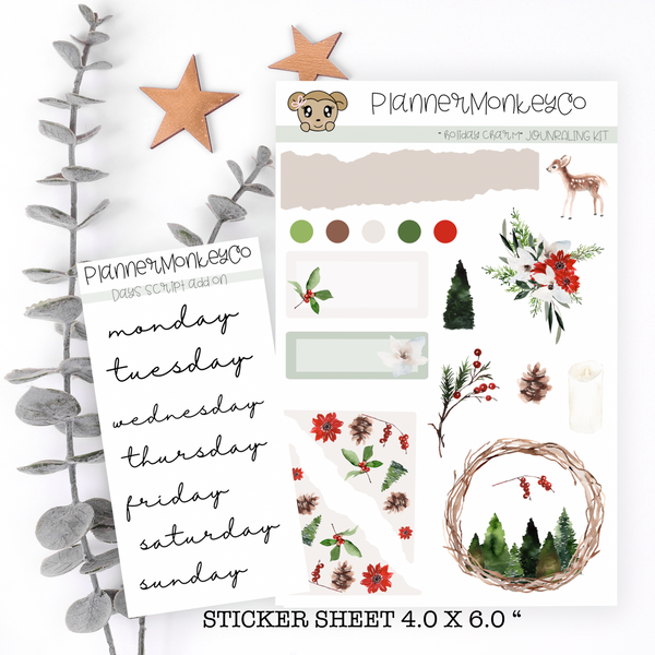 Holiday Charm Journaling Deco Kit | TRANSPARENT + REGULAR MATTE